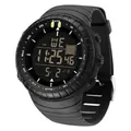 Montre de sport numérique étanche noire robuste avec lunette boussole extérieure - 6256 Tout Noir