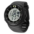 Montre de sport numérique étanche multifonctionnelle Sanda noire avec grand écran LCD - 6256 Noir Blanc