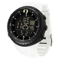 Montre numérique de sport étanche avec bracelet en silicone blanc et cadran multifonction noir - 6256 Blanc Noir