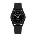 Reloj de cuarzo negro SANDA resistente al agua 50m con correa de silicona para hombre y mujer - Estilo de Mujer / Sin Calendario / Negro