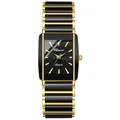 CHENXI luxury square quartz watch with gold and black ceramic link bracelet for unisex - Male Style / CX-1042 (Male) / Two-Tone Black Dial - Men