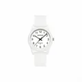 Reloj de cuarzo Sanda blanco impermeable con esfera luminosa y correa de silicona blanca - Estilo de Mujer / Sin Calendario / Blanco
