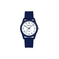 Reloj de cuarzo SAMDA impermeable y luminoso con correa de silicona azul y esfera blanca clásica - Estilo de Mujer / Sin Calendario / Azul