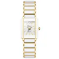 Luxury gold and white ceramic square quartz watch by Chenxi for elegant men and women - Female Style / Two-Tone White Dial - Women