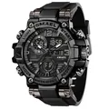 SMAEL military sports watch for men with dual display, backlight and 50M waterproof - Black