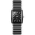 Elegant Chenxi black rectangular quartz watch featuring a stylish bicolor metal bracelet - Male Style / Black-Male