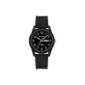 Reloj de cuarzo negro minimalista SANDA con visualización de día y fecha y correa de silicona suave - Estilo de Mujer / Día Fecha / Negro