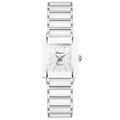 Chenxi elegant square quartz wrist watch featuring a white ceramic link bracelet band - Female Style / White Women
