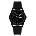 Reloj de cuarzo negro minimalista SAMDA con números verdes y doble calendario - Estilo de Hombre / Día Fecha / Negro Verde