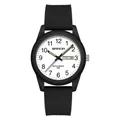 Reloj de cuarzo impermeable Sanda con correa de silicona negra y esfera blanca con agujas luminosas - Estilo de Hombre / Día Fecha / Negro y Blanco