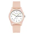 Reloj de cuarzo SAMDA impermeable con correa de silicona rosa y doble calendario - Estilo de Hombre / Día Fecha / Rosa Sakura