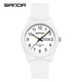 Reloj de cuarzo SAMDA blanco profesional con agujas luminosas y doble calendario - Estilo de Hombre / Día Fecha / Blanco