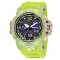 SMAEL 8008 neon green sports watch with dual time display and waterproof design - Fluorescent Green