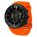 Montre de sport numérique étanche minimaliste avec bracelet orange vif pour enfants - 6256 Orange Noir