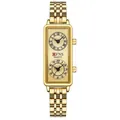 Élégante montre à quartz dorée pour femme avec double fuseau horaire - Or (Bracelet en Acier)