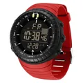 Montre de sport numérique SAMDA rouge et noire étanche multifonction pour étudiants - 6256 Rouge Noir