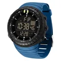 Montre de sport numérique bleue étanche pour étudiants avec fonctions multifonctions - 6256 Bleu Noir