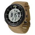 Montre de sport numérique Sanda marron kaki robuste avec affichage extérieur multifonction - 6256 Café Blanc