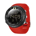 Montre de sport numérique étanche et multifonctionnelle avec bracelet en silicone rouge extérieur - 6184 Rouge