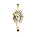 Stijlvolle vintage goudkleurige dameshorloge in ovale vorm met Romeinse cijfers - Steel strip gold surface