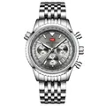 Reloj cronógrafo MINI FOCUS para hombre de acero inoxidable plateado con esfera gris 0463G - Caja Plateada Esfera Gris Correa Acero