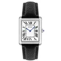 SANDA classic square quartz watch featuring Roman numeral dial and black leather strap - Model 1108 / Black Leather Strap (Medium)
