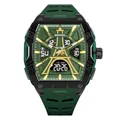 SMAEL men's digital sports watch with green strap and Eiffel Tower dial design - Green