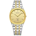 Ultra-thin men's fashion quartz watch with two-tone gold and silver stainless steel strap - Two-tone Gold Plate