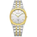 Bestwin men's ultra-thin fashion quartz watch featuring a two-tone stainless steel strap - Two-tone Case White Dial