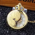 Montre à gousset mécanique dorée vintage avec couvercle phénix ajouré - Boîtier Doré Cadran Blanc
