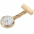 Professionelle goldene Schwesternuhr aus Legierung mit Clip-Kette und Quarzwerk - Stil 11 (Krankenschwesternuhr) / Gold