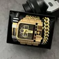 Coffret montre Oulm luxe pour homme dorée multi-fuseaux avec deux bracelets de mode - 3364 Style Noir