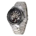 Detalle del reloj mecánico automático para hombre WINNER con esfera de esqueleto plata - Esfera Negra Movimiento Plateado