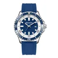 AOCASDIY stylish blue men's watch with silicone strap and date display for casual wear - Minimalist Style (QT754) / Blue