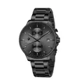 WWOOR men's luxury quartz watch with black stainless steel strap, 3ATM waterproof - Black Case Black Dial