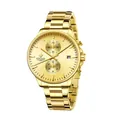 WWOOR 8844 Luxe goudkleurig roestvrijstalen herenhorloge met datum en chronograaf - Gouden Kast Gouden Wijzerplaat