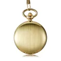 Rückansicht einer klassischen goldfarbenen Taschenuhr mit gebürsteter Metalloberfläche - Gebürsteter Stil / Gold