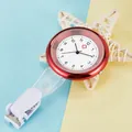 Rote Quarz-Krankenschwester-Ansteckuhr mit Clip-Design für medizinische Geschenke - Rot