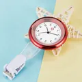 Modische Quarz-Krankenschwesteruhr mit rotem Rand und weißem Clip als medizinisches Geschenk - Rot