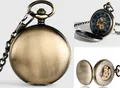 Vintage mechanical pocket watch with bronze finish and Roman numeral skeleton dial. - Bronze Skeleton Style (P2048C)