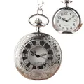 Vintage silberne Taschenuhr mit Klappdeckel Quarzwerk und arabischen Ziffern poliert - Wie gezeigt