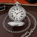 Vintage polierte silberne Retro-Taschenuhr mit Klappdeckel und klassischen römischen Ziffern - Neues Zifferblattdesign