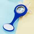 Blaue Silikon-Digital-Schwesternuhr mit multifunktionalem Display und Clip-on - Dunkelblau