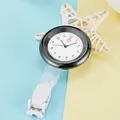 Stylish black quartz nurse watch with white dial and clip for hospital medical staff - Black
