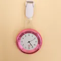 Pink quartz nurse fob watch with white clip and hanging medical design for hospital use - Pink