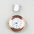 Professional rose gold quartz nurse fob watch with white clip and red cross dial - Champagne Gold