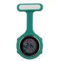 Professional green silicone digital nurse fob watch with silent luminous display - Cyan