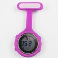 Professional purple silicone digital nurse fob watch with medical pin attachment for nurses - Light Purple Red