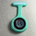 Mint green silicone medical nurse fob watch with digital luminous display for clinic - Light Cyan