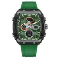 Montre de sport électronique étanche SMAEL verte à double affichage pour hommes et étudiants - Vert
